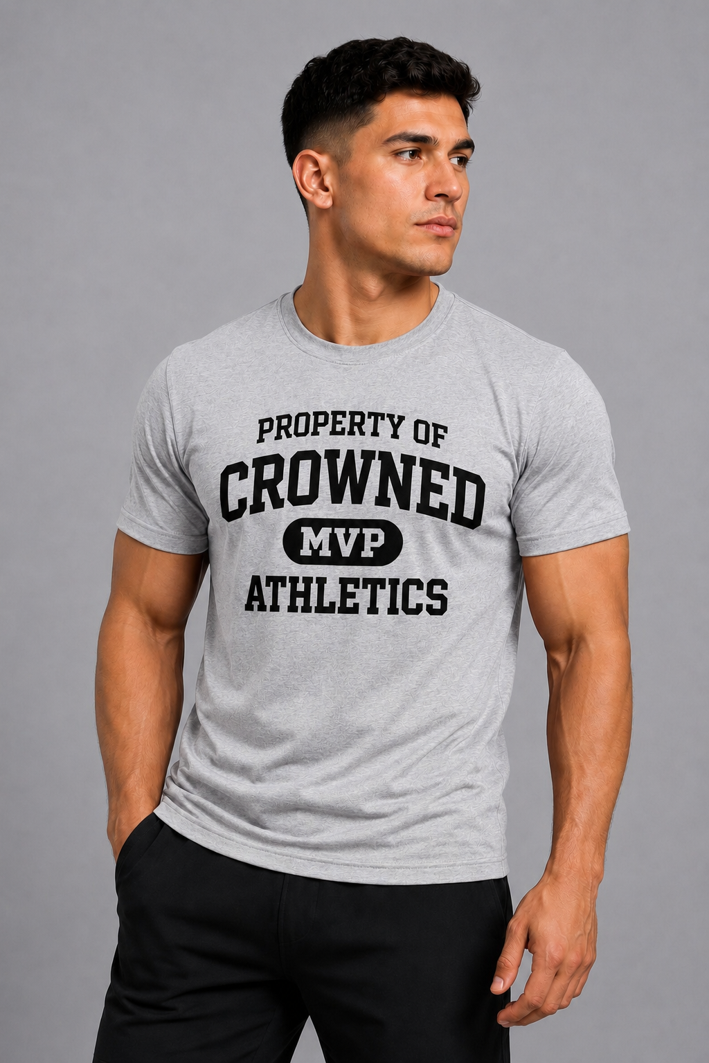 Men's Crowned MVP - Property Of | Grey Unisex Fitted T-Shirt