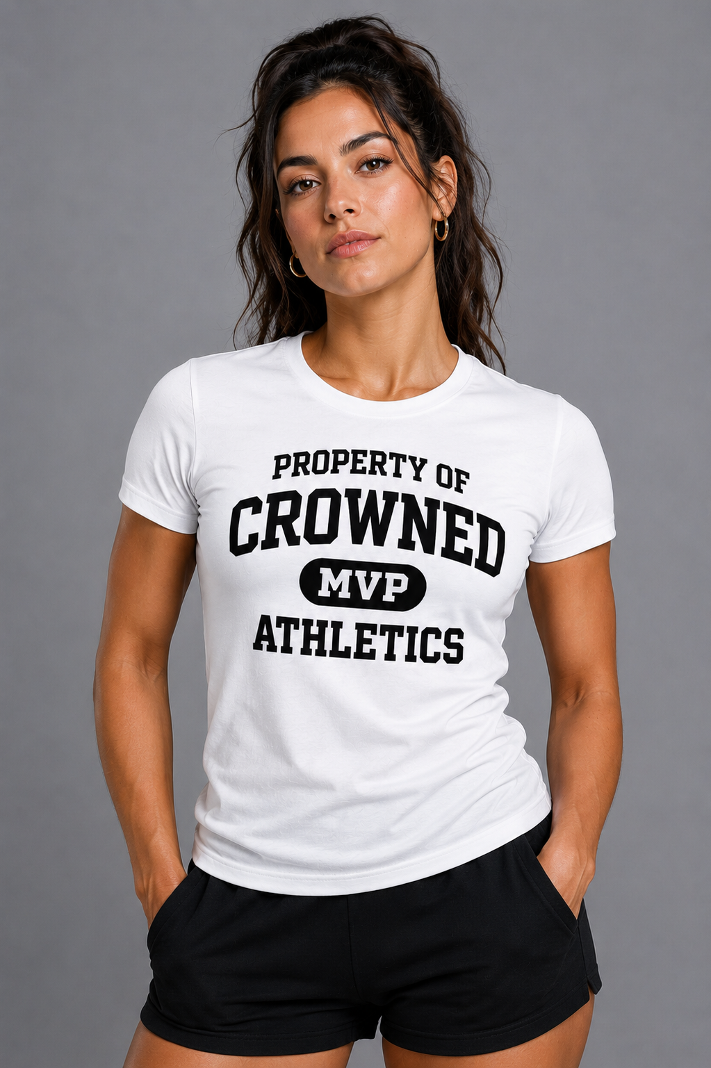 Women's Crowned MVP - Property Of | White Unisex Fitted T-Shirt