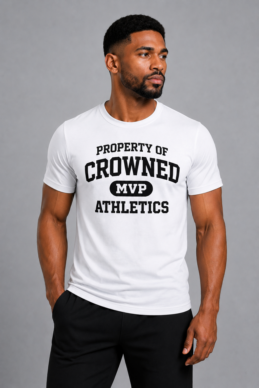 Men's Crowned MVP - Property Of | White Unisex Fitted T-Shirt